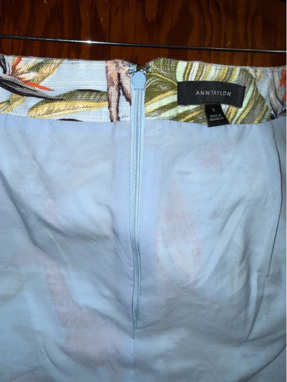 Ann Taylor tropical print skirt women size 12 workwear jungle print knee length - Picture 7 of 8